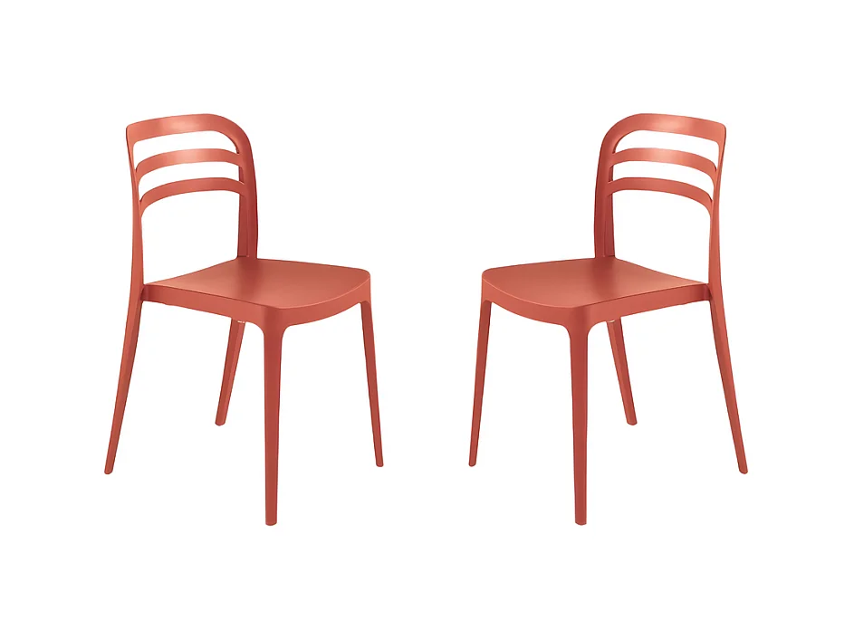 Set de 4 chaises "Guapa" en polypropylène rouge cm 50x51 82h