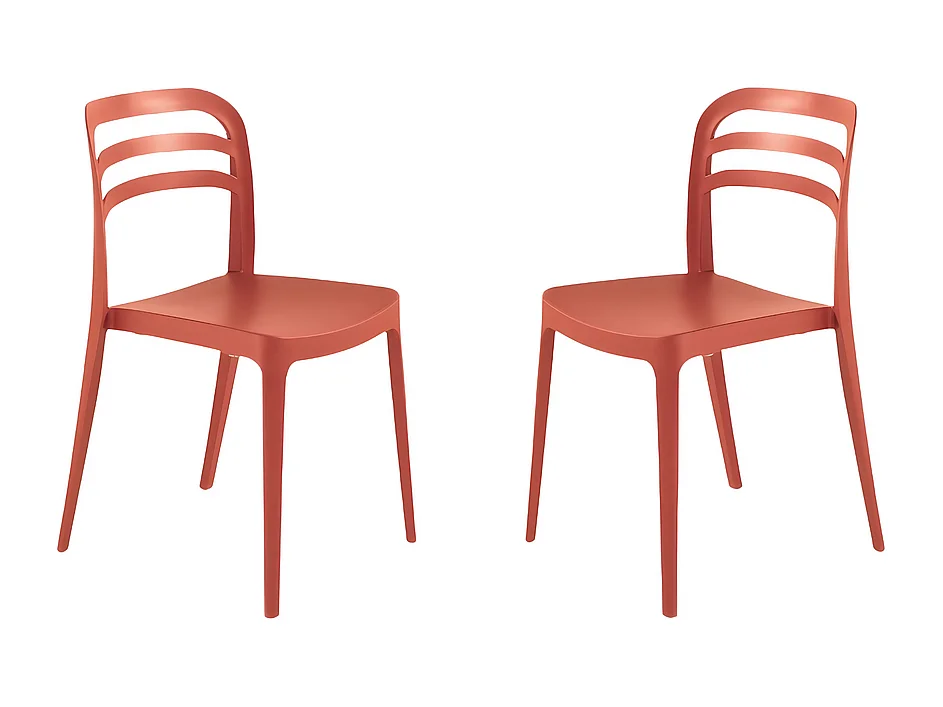 Set di 4 sedie da pranzo rosse "Guapa" in  polipropilene cm 50x51 82h