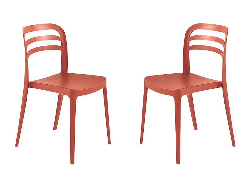 Zestaw 4 czerwonych krzeseł do jadalni „Guapa” z polipropylenu cm 50x51 82h