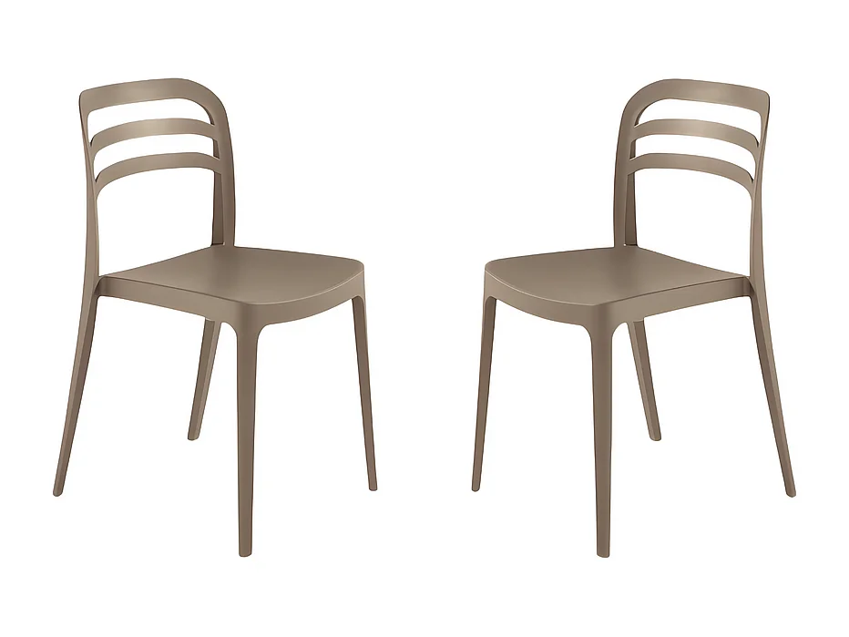 Juego de 4 sillas de comedor tortora "Guapa" en polipropileno cm 50x51 82h