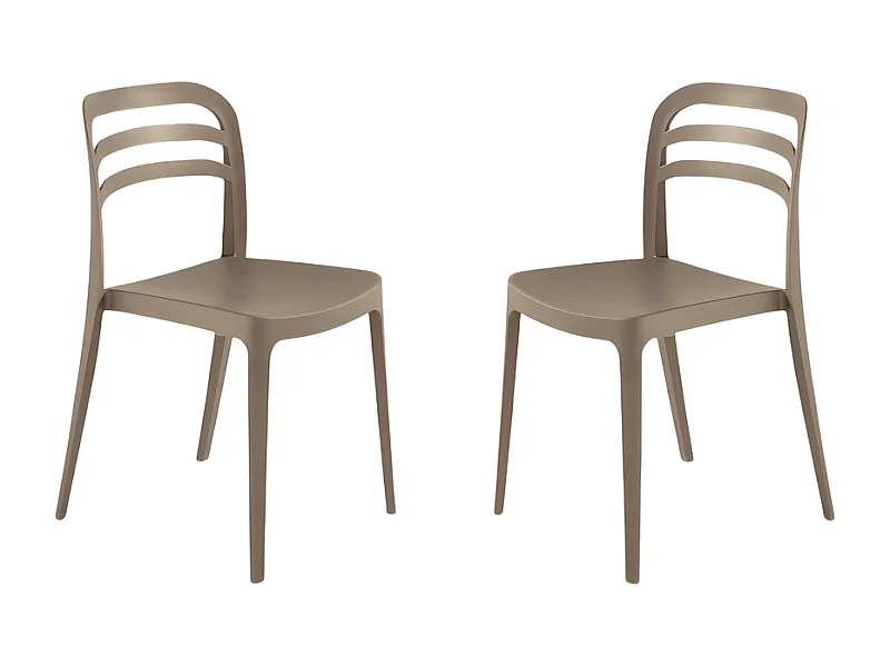 Juego de 4 sillas de comedor tortora "Guapa" en polipropileno cm 50x51 82h