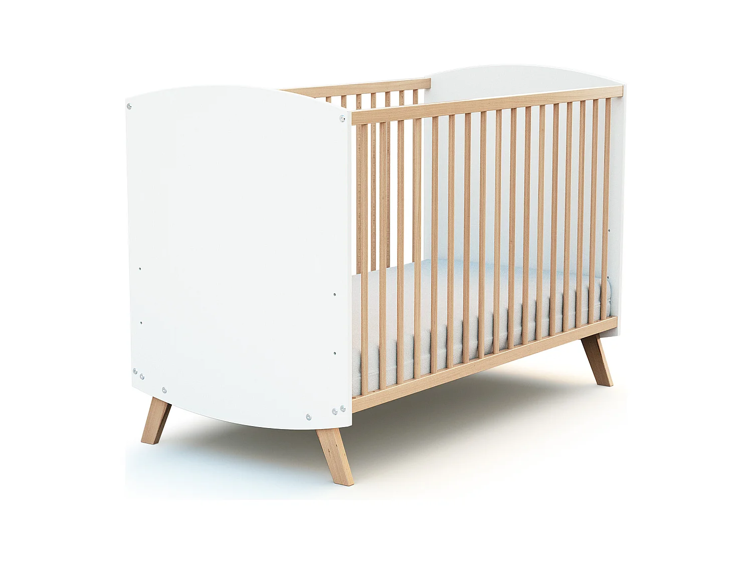 Lettino bambini legno - Bianco - 60 x 120 - 123 x 64 x 85 cm