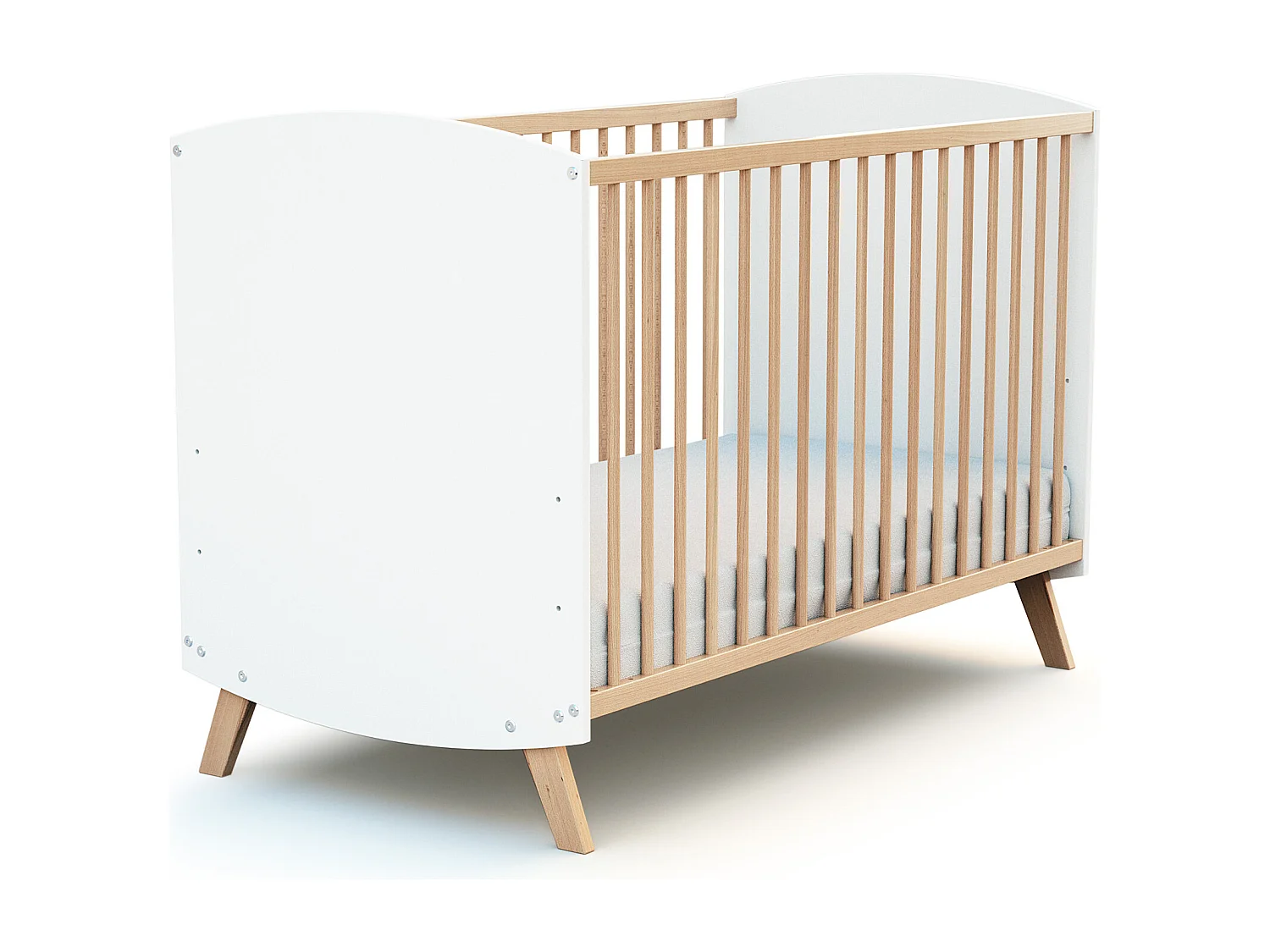 Lettino bambini legno - Bianco - 60 x 120 - 123 x 64 x 85 cm