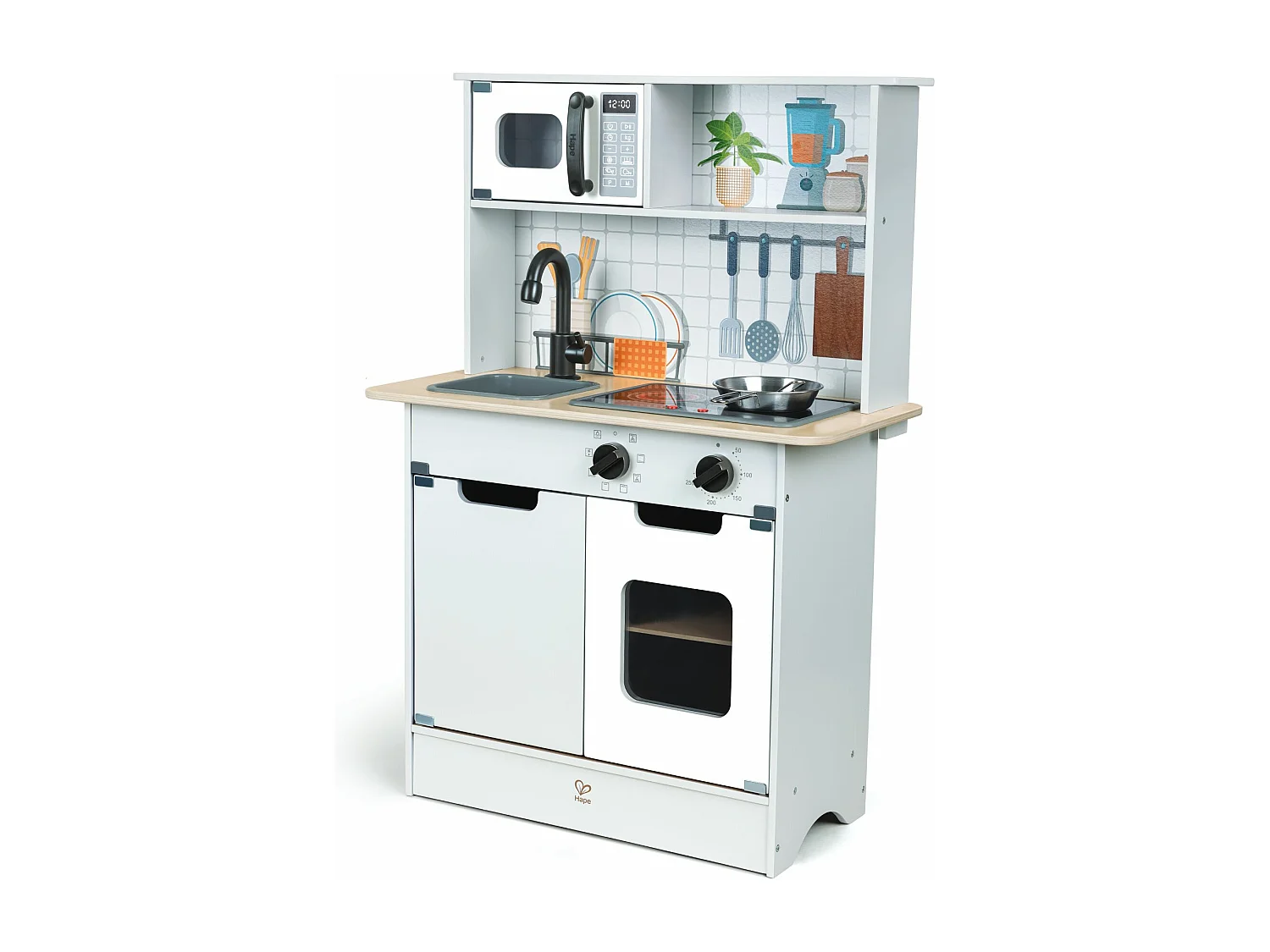 Cocina interactiva de madera para niños - 60 x 30 x 91,8 cm - A partir de 3 años