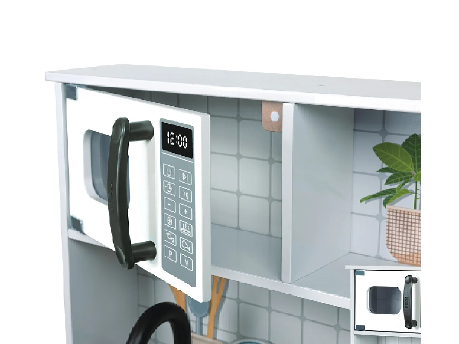 Cocina interactiva de madera para niños - 60 x 30 x 91,8 cm - A partir de 3 años