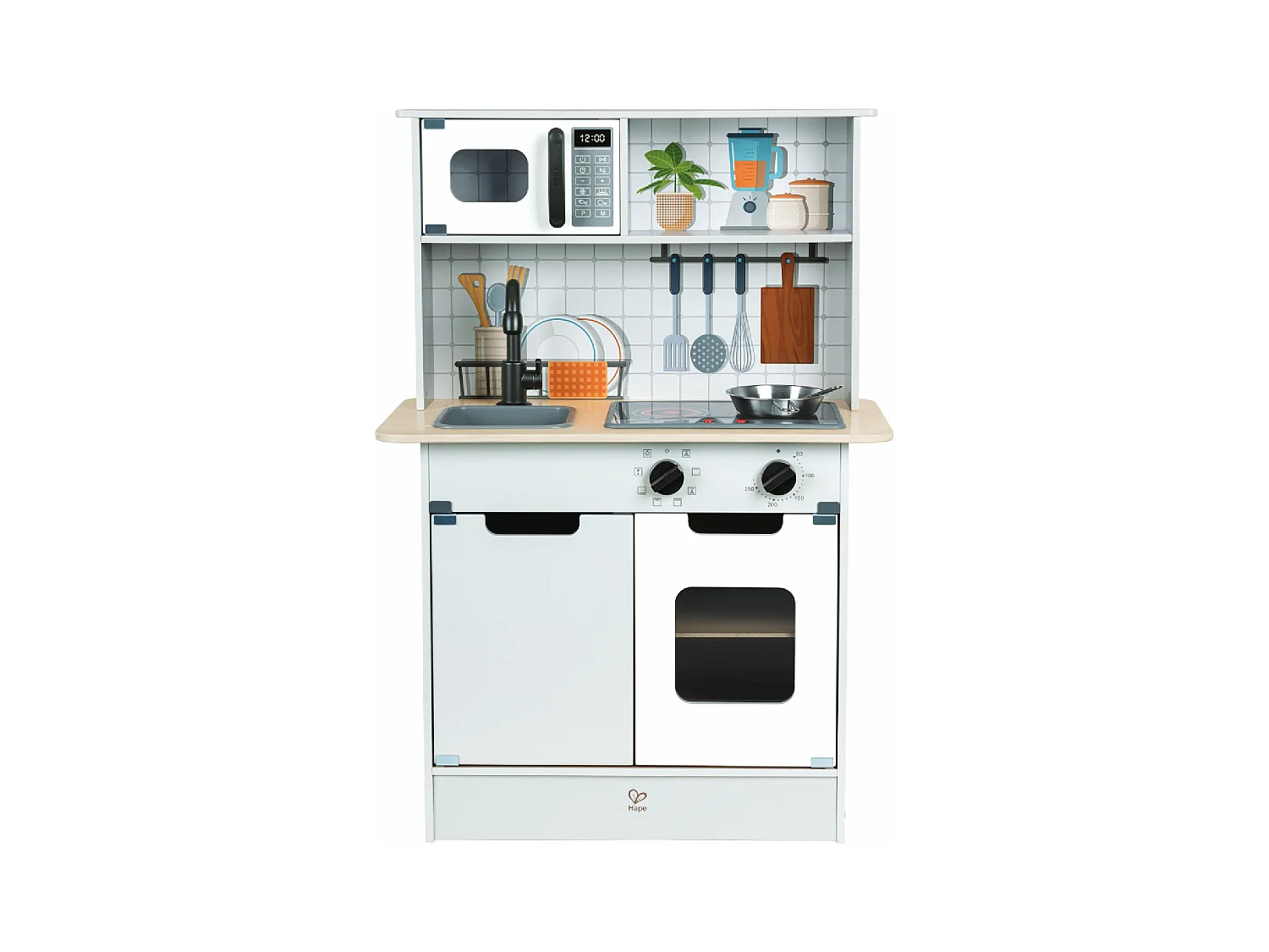 Cuisine intéractive en bois pour enfant - 60 x 30 x 91,8 cm - À partir de 3 ans
