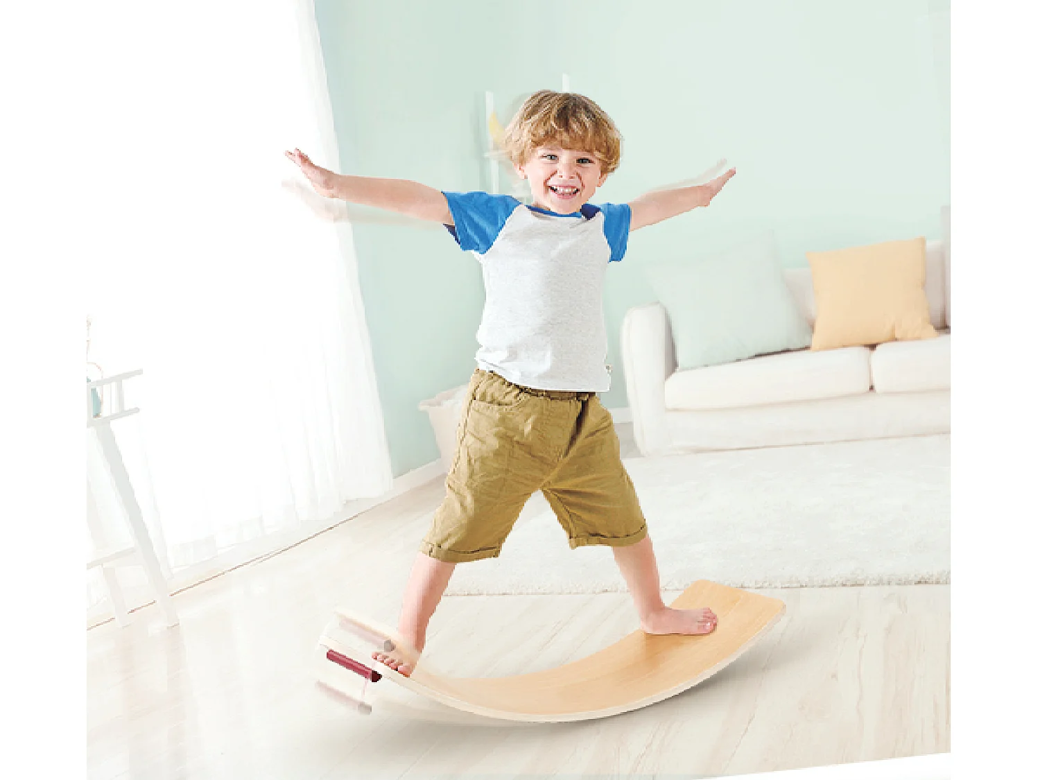 2 in 1 houten hobbelpaard - 70 x 30 x 41,8 cm - Vanaf 12 maanden