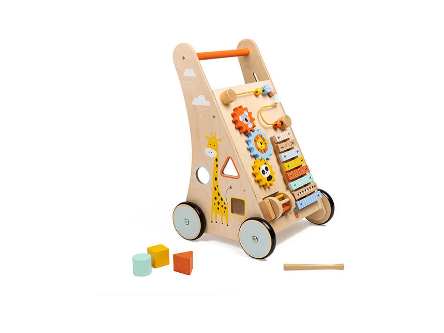 Trotteur en bois 6 activités Jungle - De 1 à 2 ans