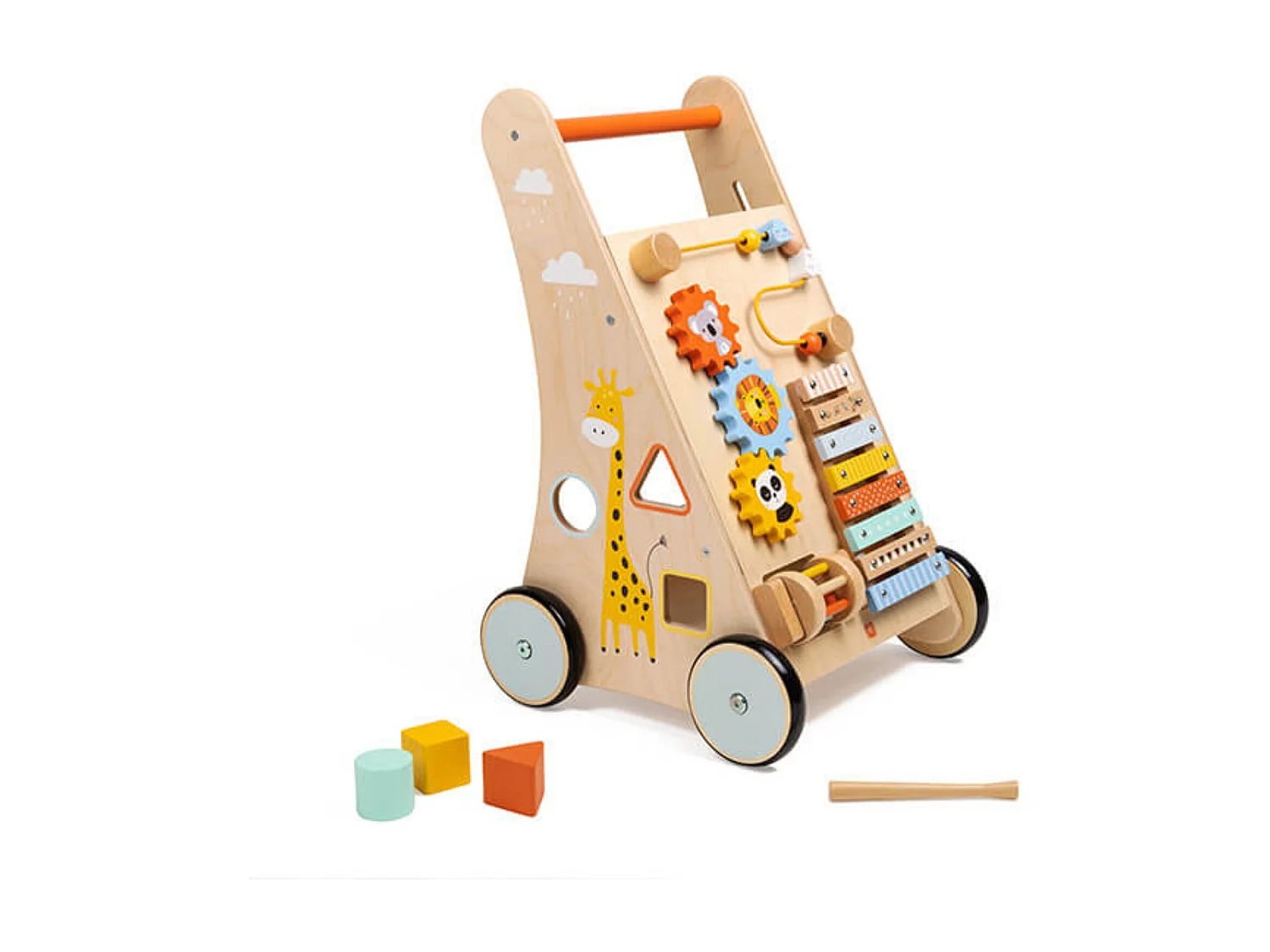 Trotteur en bois 6 activités Jungle - De 1 à 2 ans