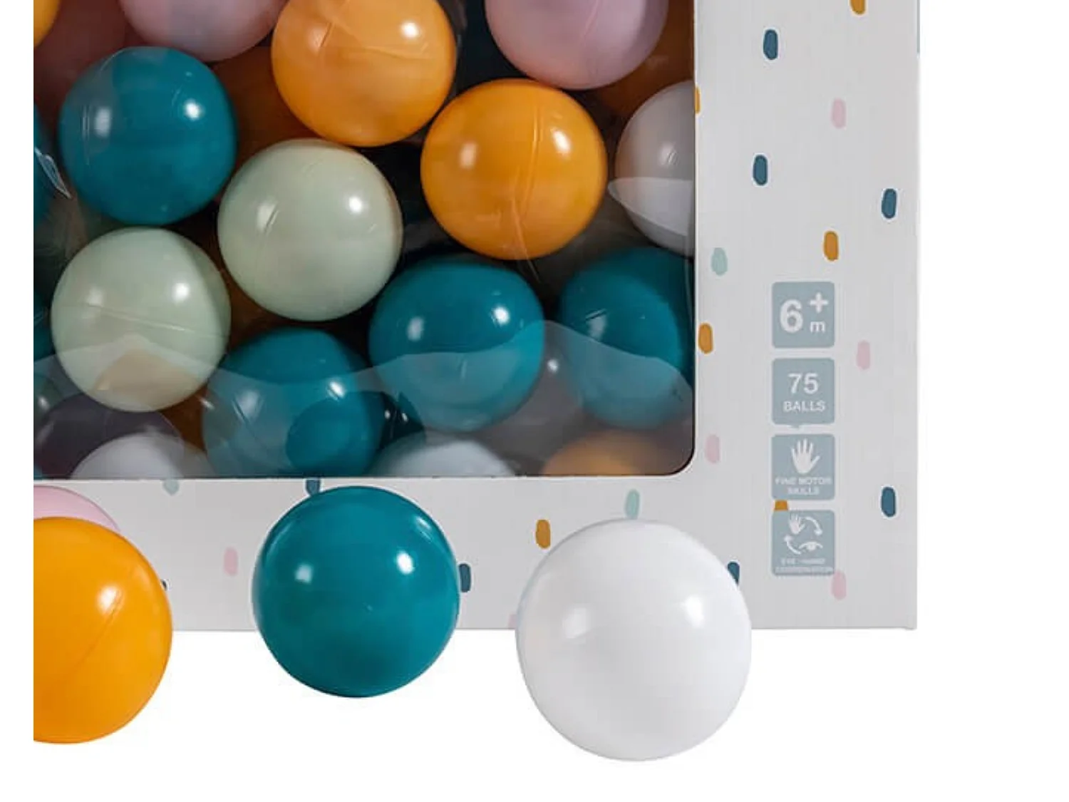 Pack de 75 balles molles colorées pour bébé - De 6 mois à 3 ans