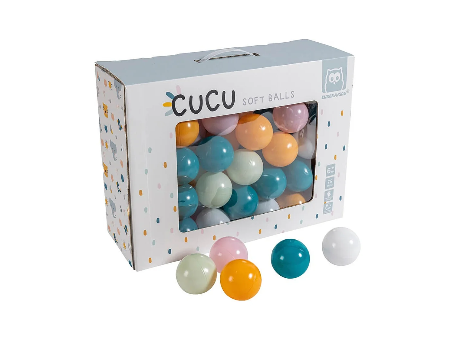 Pack de 75 balles molles colorées pour bébé - De 6 mois à 3 ans