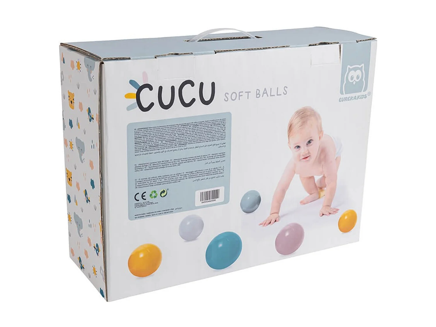 Packung mit 75 farbigen Softbällen für Babys – von 6 Monaten bis 3 Jahren