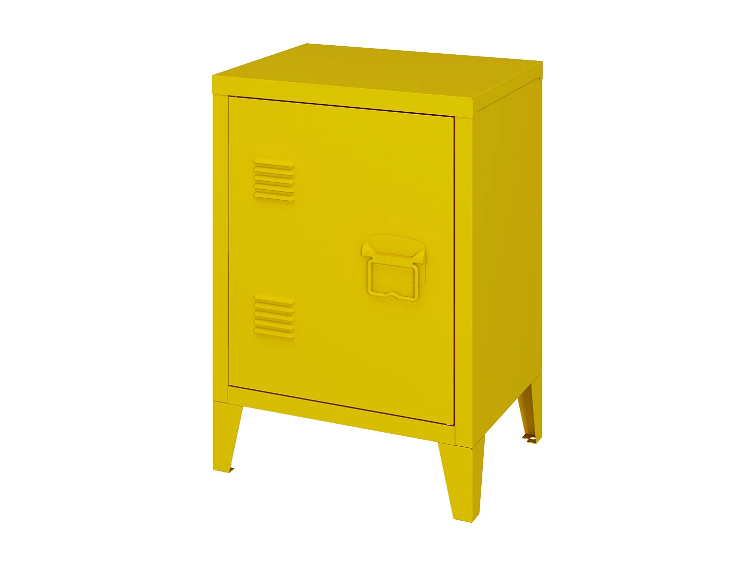 Table de chevet Inari poignée porte à droite 57 x 40 x 30 cm jaune [en.casa]