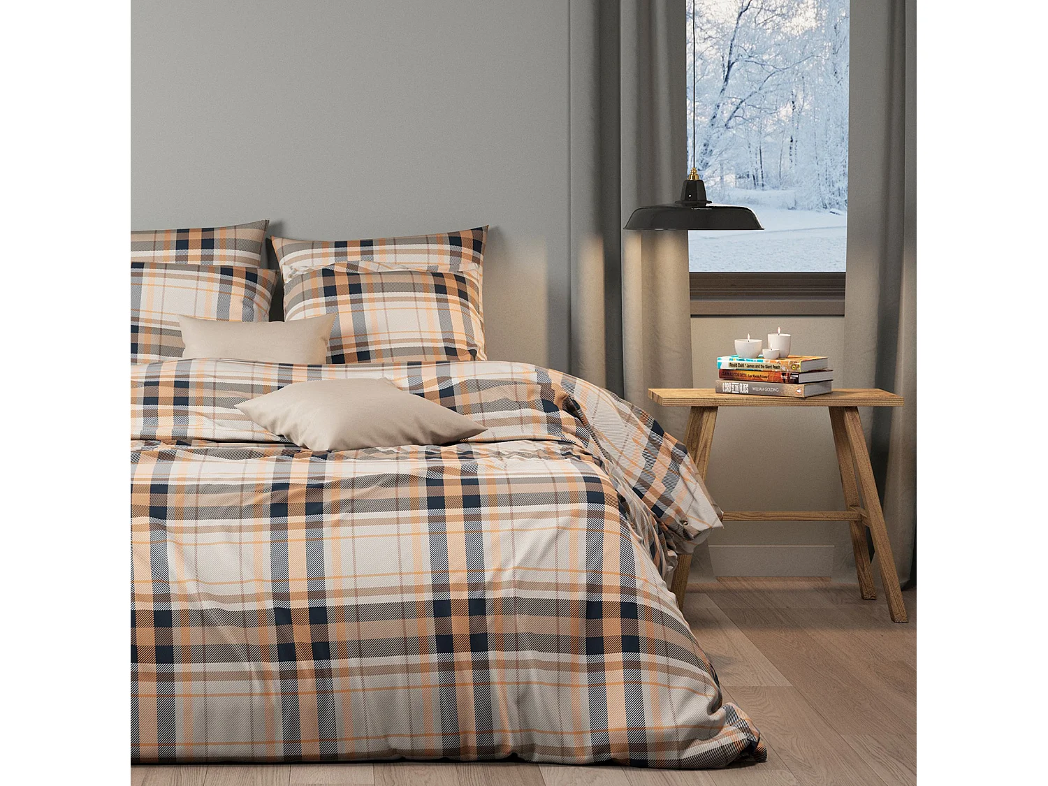 Parure de lit flanelle Edinbugh 200x200 cm