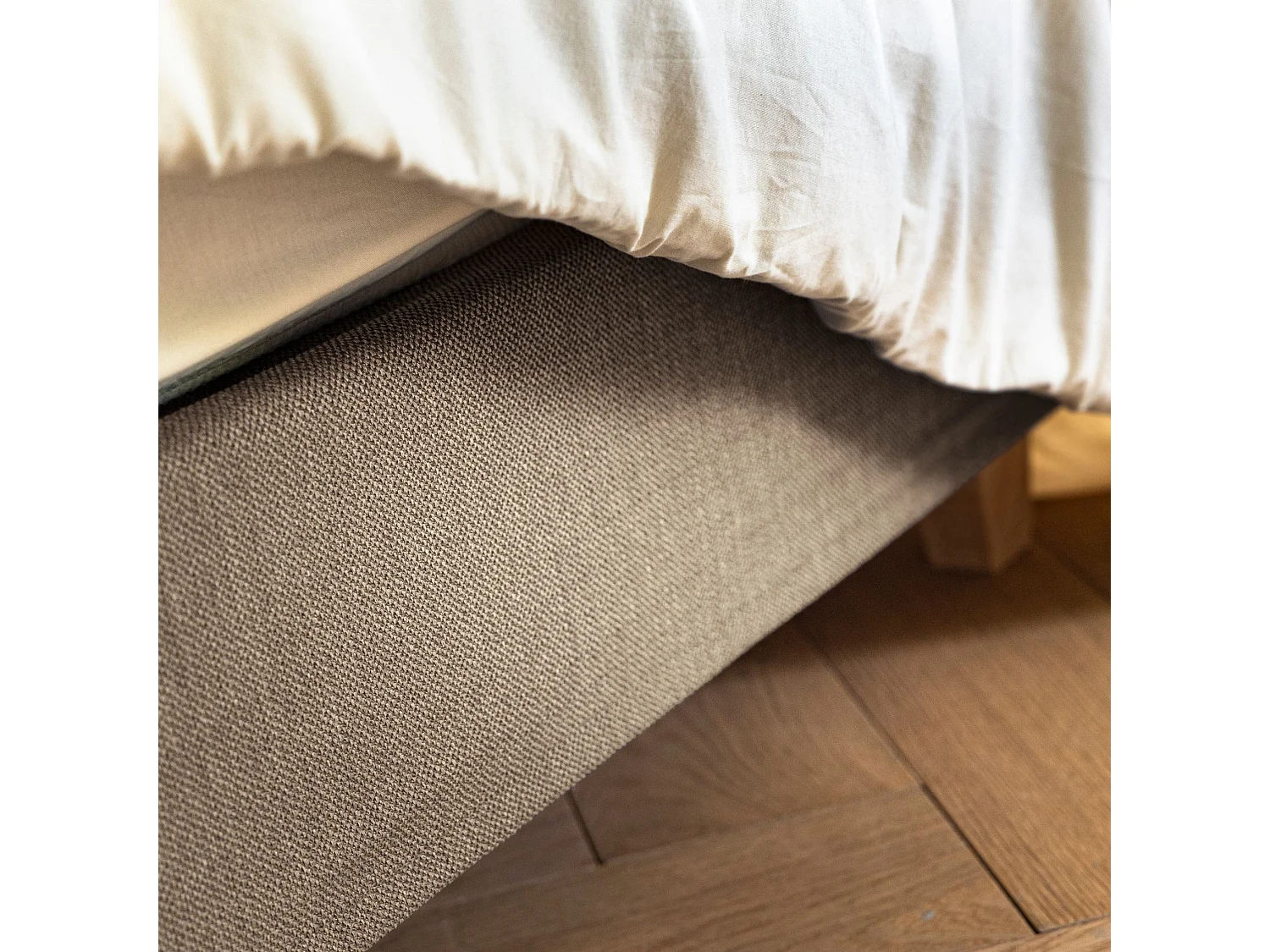 Cache-sommier beige LEAVE - Someo 90x190 cm