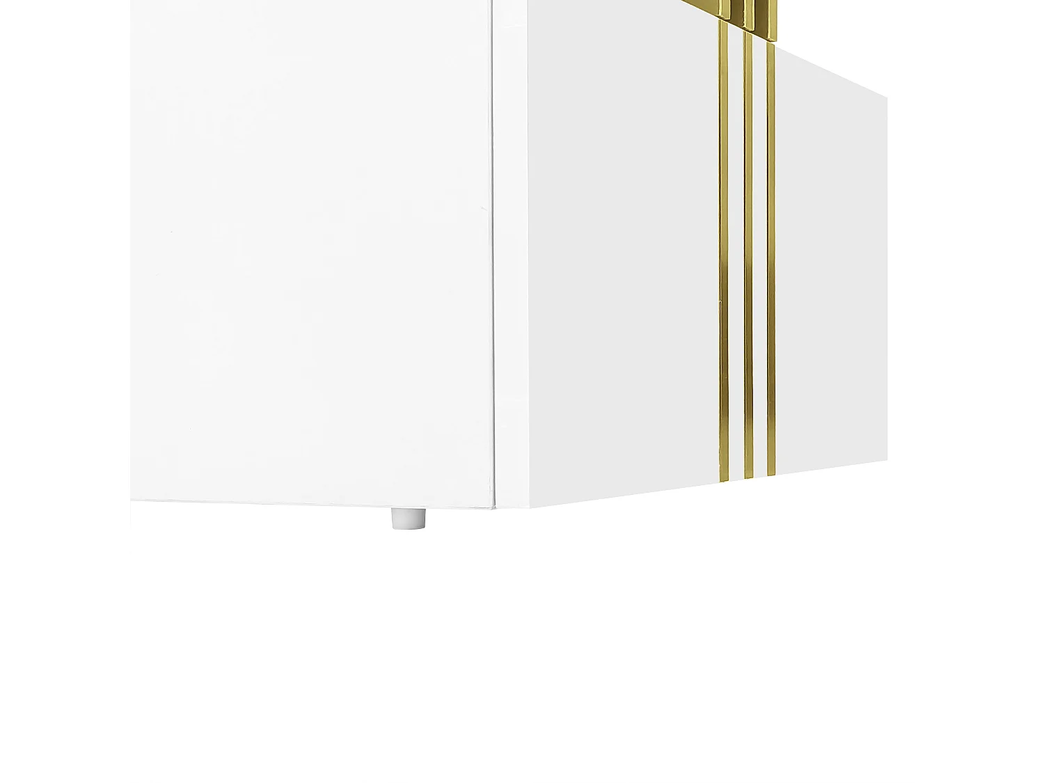 URBAN MEUBLE Table basse rectangulaire effet marbre blanche brillante avec 2 tiroirs 100*50*40 cm