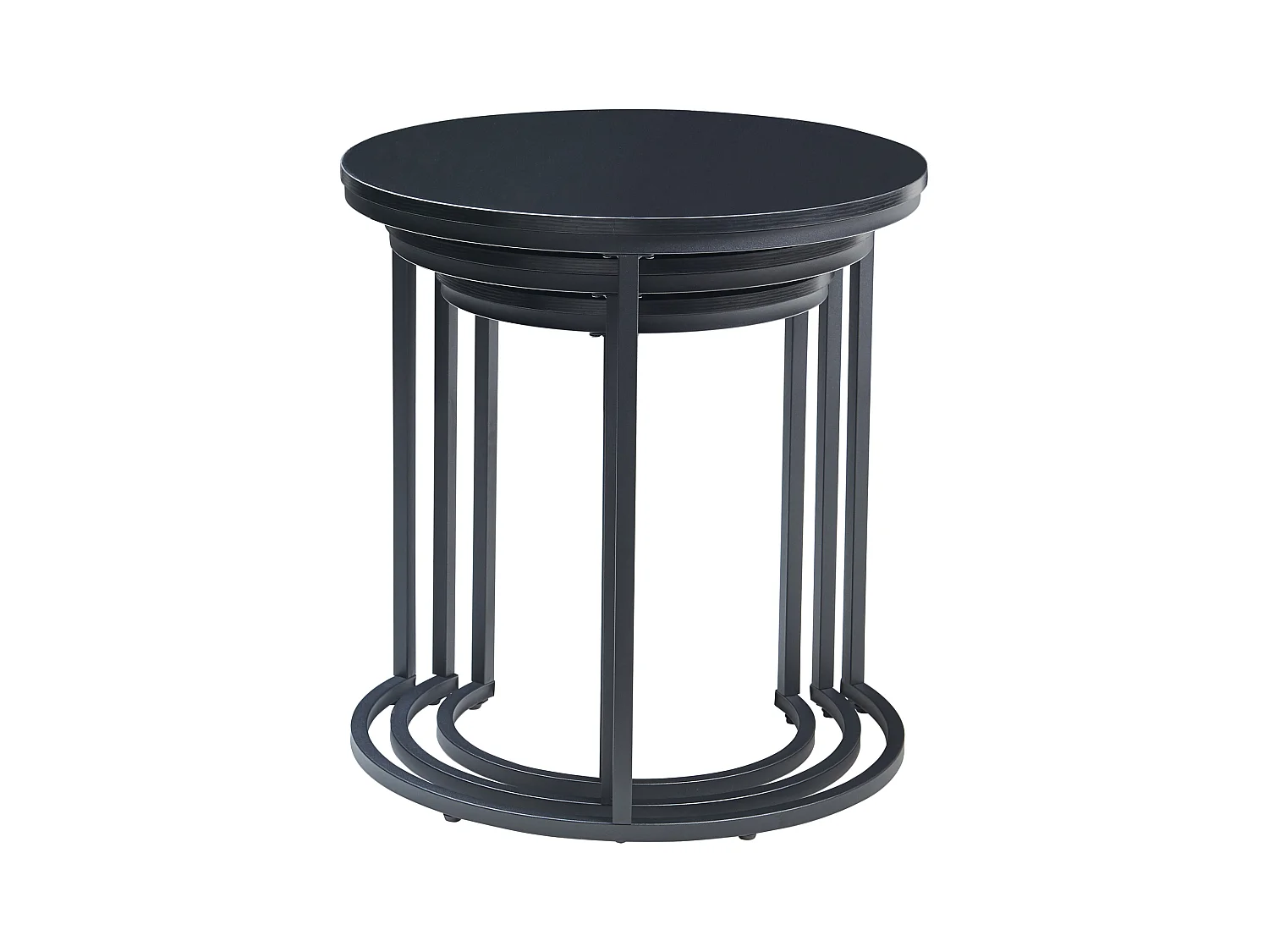 Lot de 3 tables basses gigognes Ulricehamn noir [en.casa]