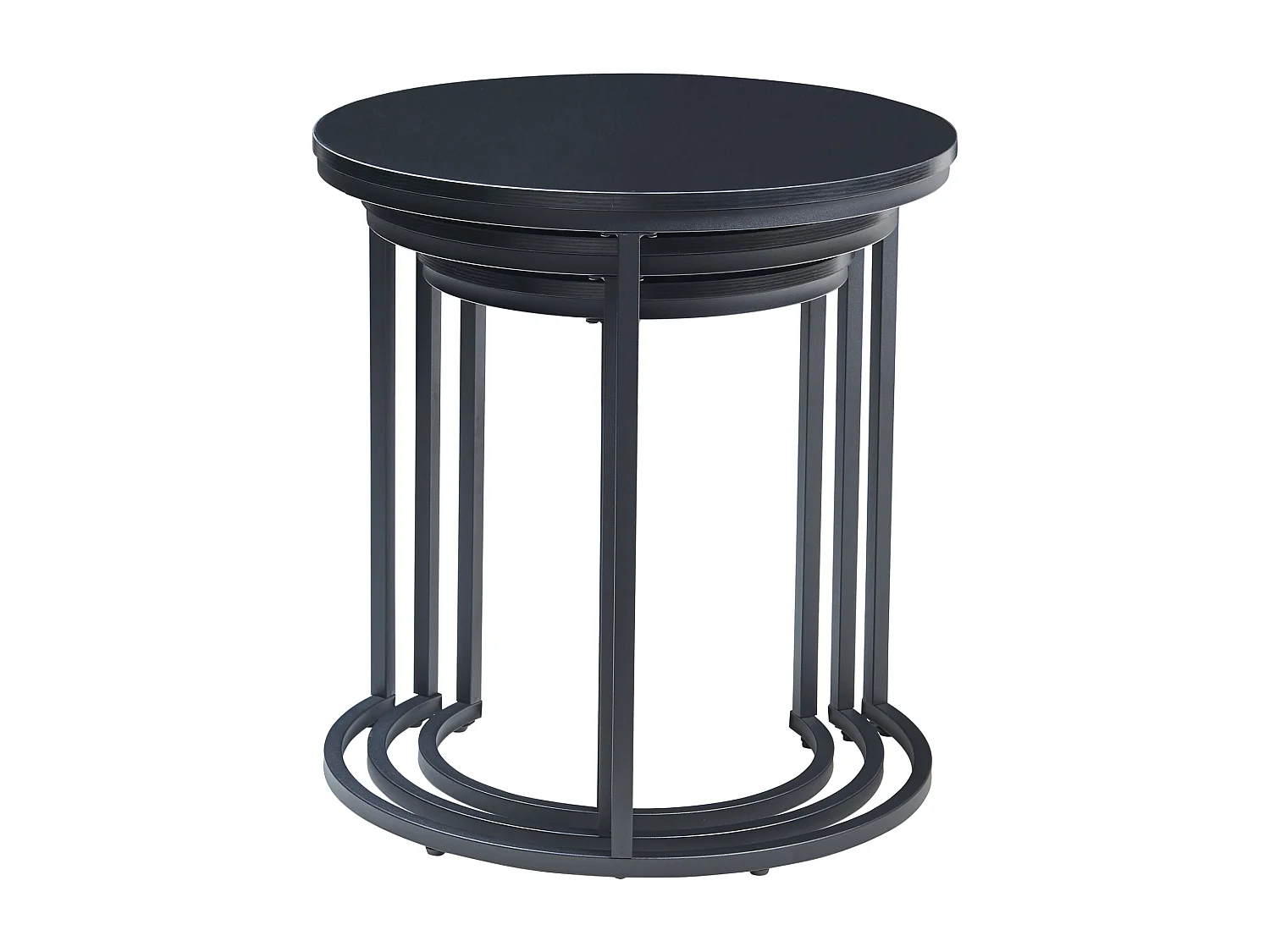 Lot de 3 tables basses gigognes Ulricehamn noir [en.casa]