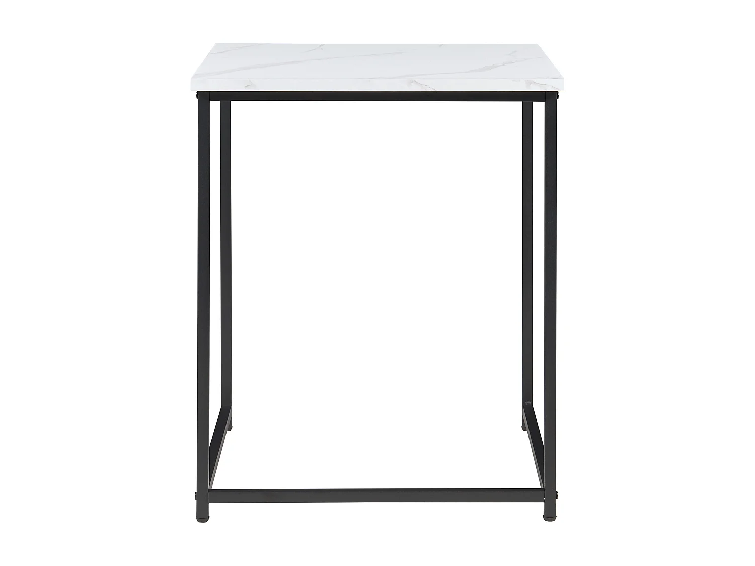 Lot de 3 tables basses gigognes Trollhättan noir effet marbre blanc [en.casa]