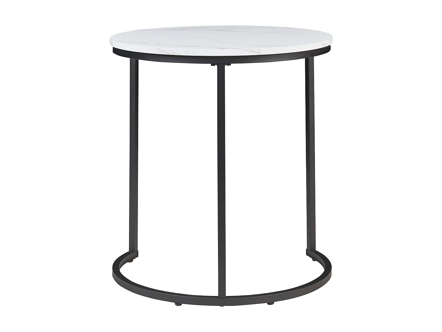 Lot de 3 tables basses gigognes Ulricehamn noir effet marbre blanc [en.casa]