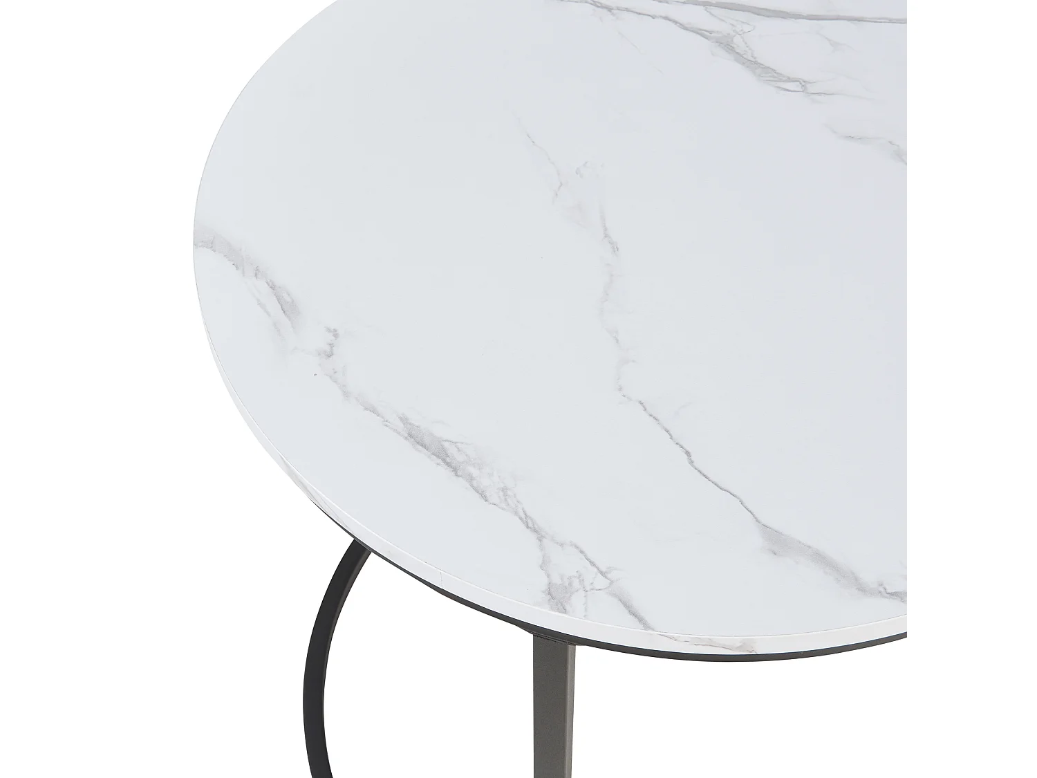 Lot de 3 tables basses gigognes Ulricehamn noir effet marbre blanc [en.casa]