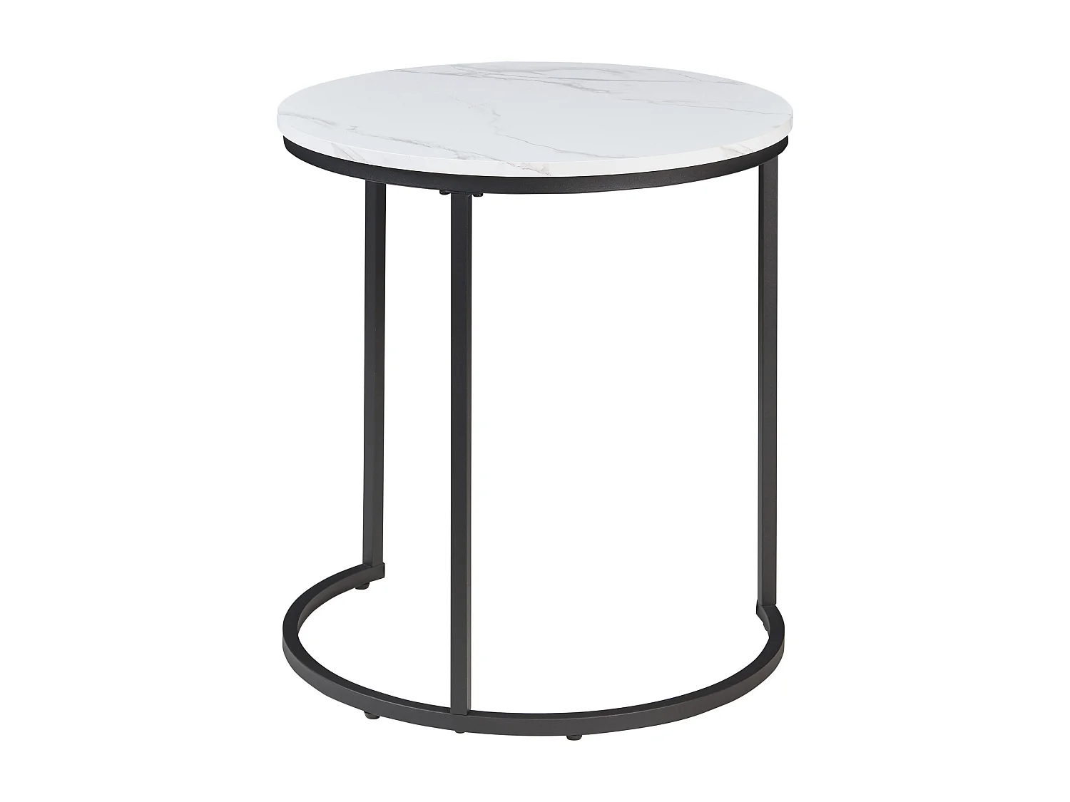 Lot de 3 tables basses gigognes Ulricehamn noir effet marbre blanc [en.casa]