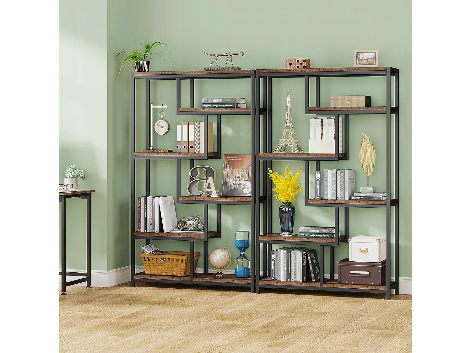 Bibliothèque, Étagère de Rangement à 5 Niveaux, Meuble de Rangement pour Salon, Chambre, Bureau (Brun Rustique)