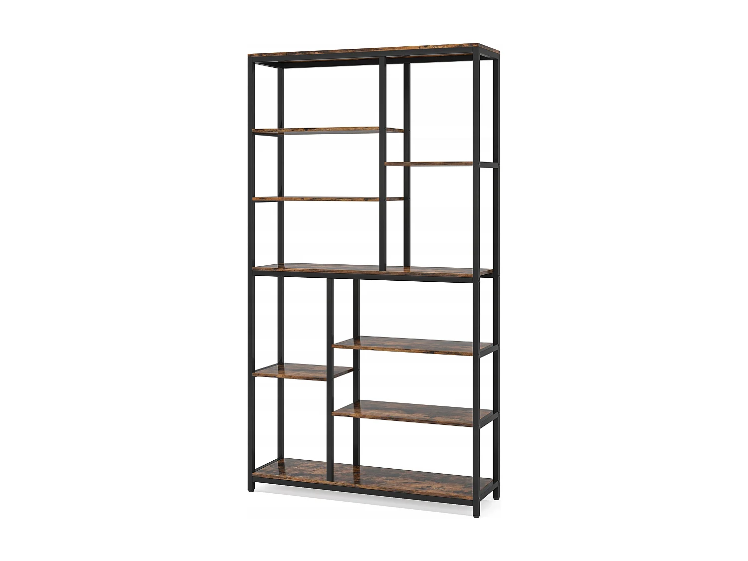 Bibliothèque, Étagère de Rangement à 9 Niveaux, Meuble de Rangement, Bibliothèque Industrielle Metal