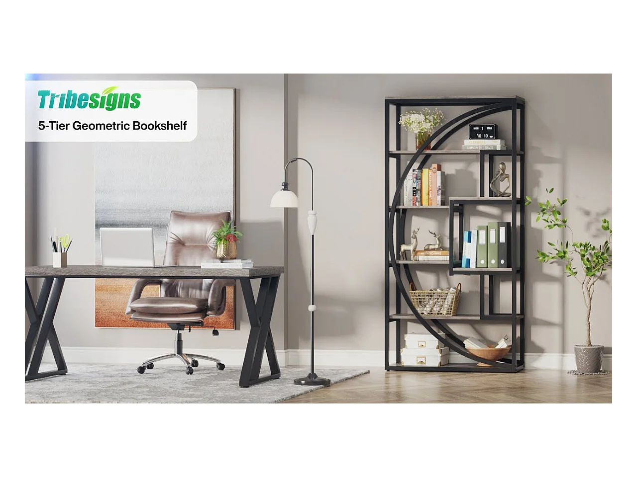 Industriebibliothek mit 5 Etagen, Bibliothek mit einer Höhe von 180 cm und 8 offenen Ablagefächern