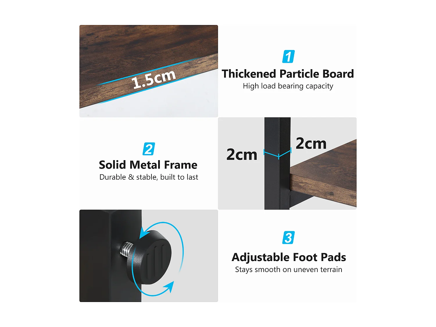 Bibliothèque Industrielle à 5 Niveaux, Bibliothèque de 180 cm de Hauteur avec 8 Étagères de Rangement Ouvertes
