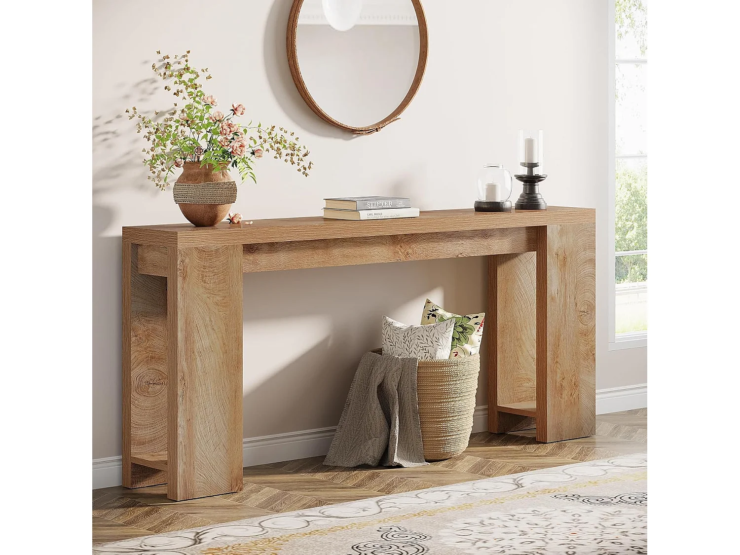 Consoletafel 160 x 29,5 x 85 cm, bijzettafel, haltafel, salontafel voor kleine ruimtes