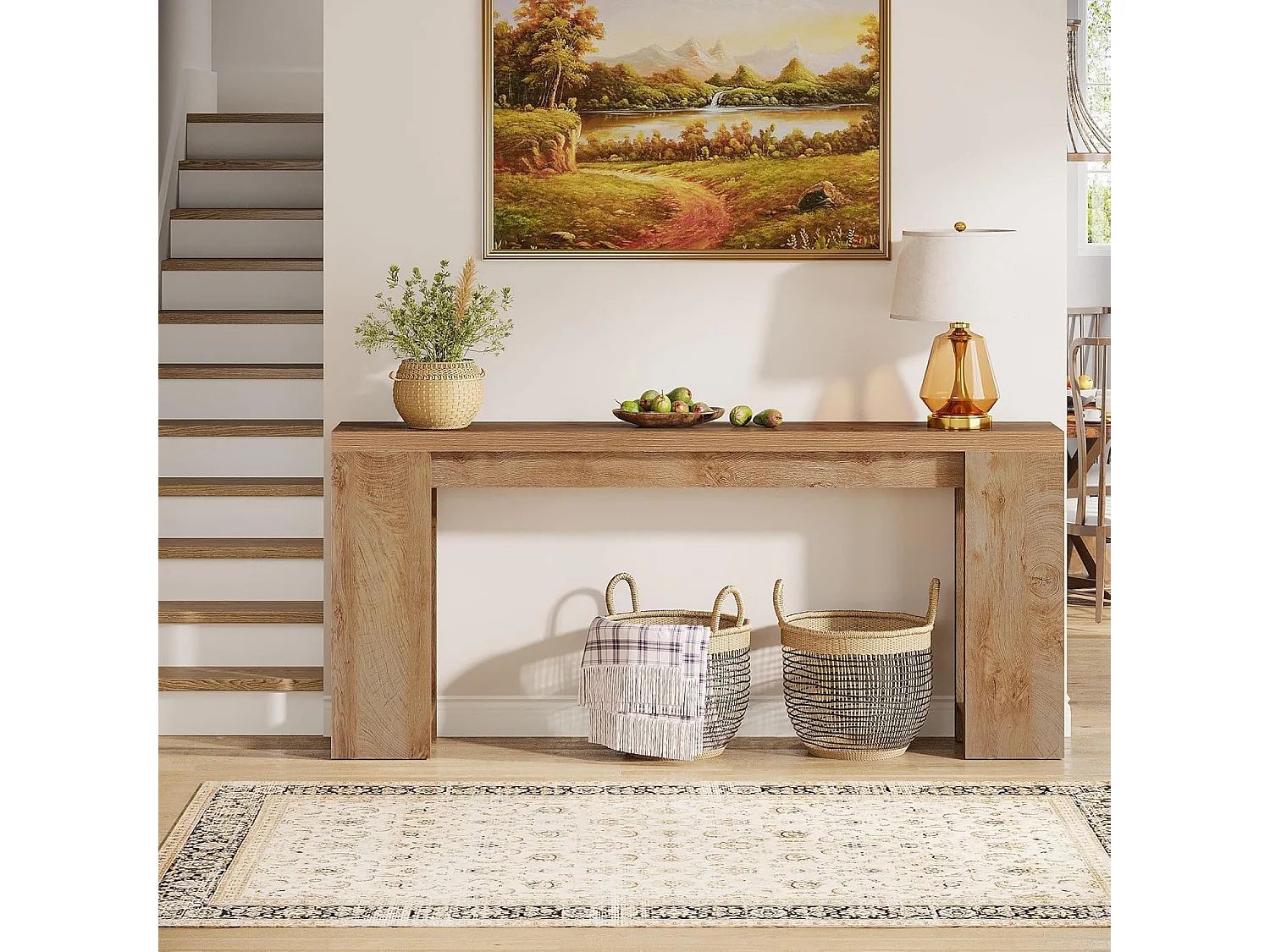 Table Console 160 x 29,5 x 85 cm, Table d'appoint, Table de Couloir, Table Basse pour Petits espaces