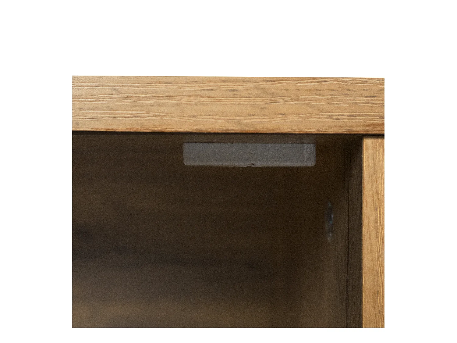 Meuble TV moderne effet bois avec 2 portes et 2 compartiments ouverts 160x35x45cm Dhaasti