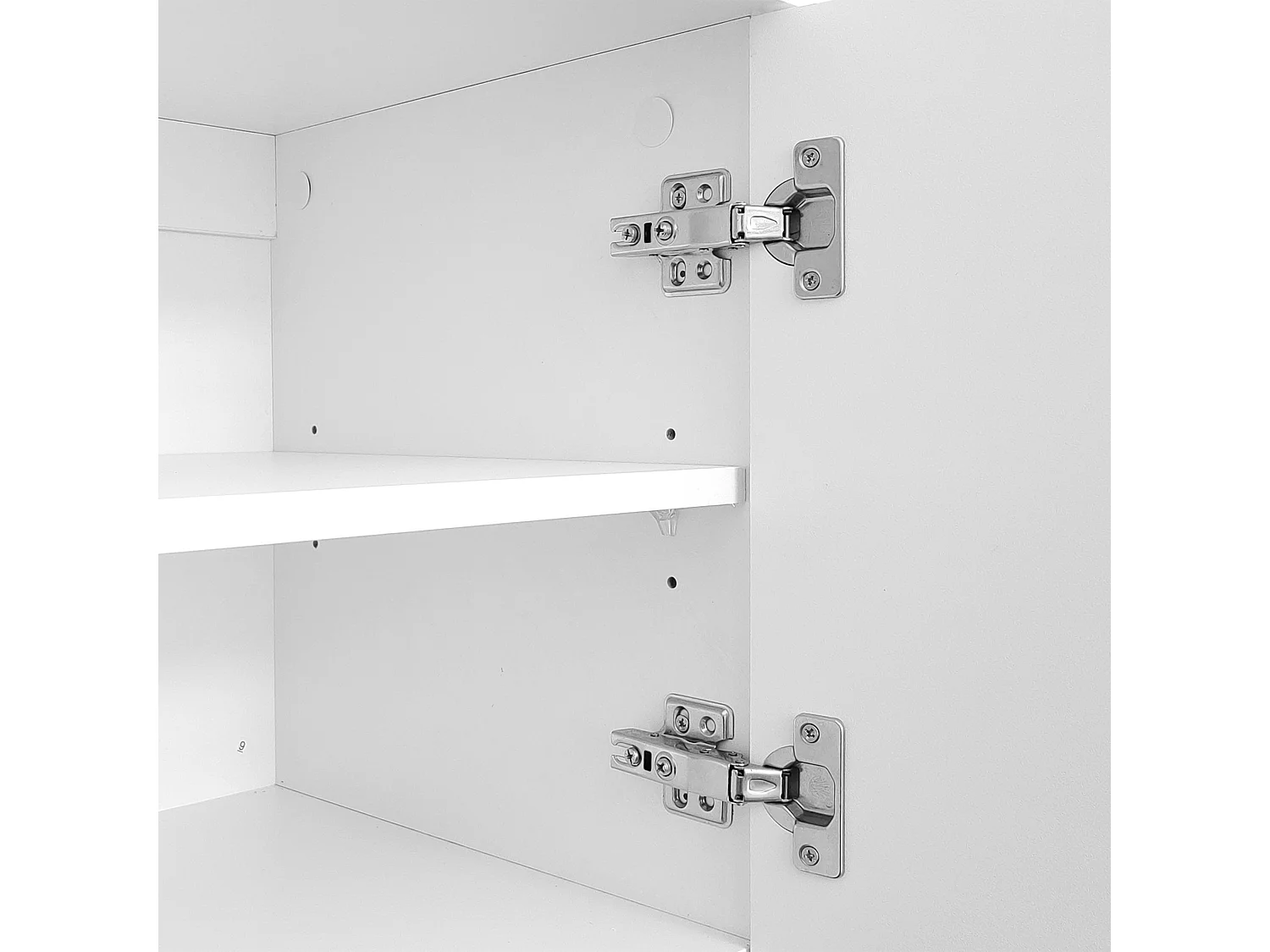 URBAN MEUBLE Meuble TV blanc style luxe portes texturées forme de U