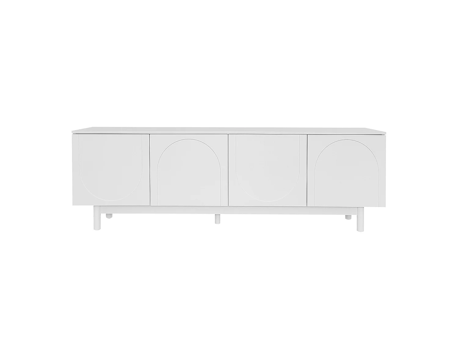URBAN MEUBLE Meuble TV blanc style luxe portes texturées forme de U