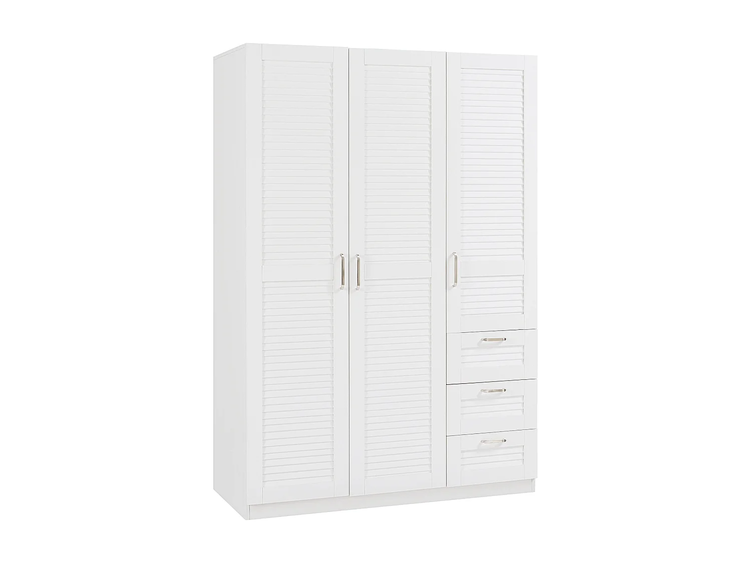 Armoire de chambre Finning 4 étagères 3 tiroirs MDF 176 x 120 x 52 cm blanc [en.casa]