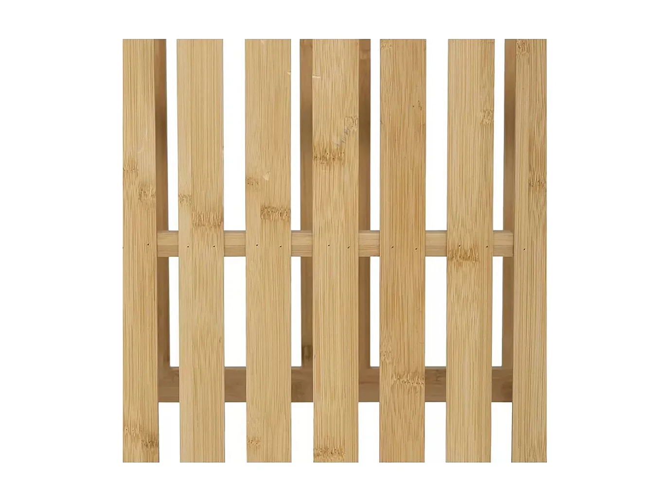 Banc de rangement avec 2 paniers en bambou coloris marron - Longueur 66 x Profondeur 44 x Hauteur 35 cm