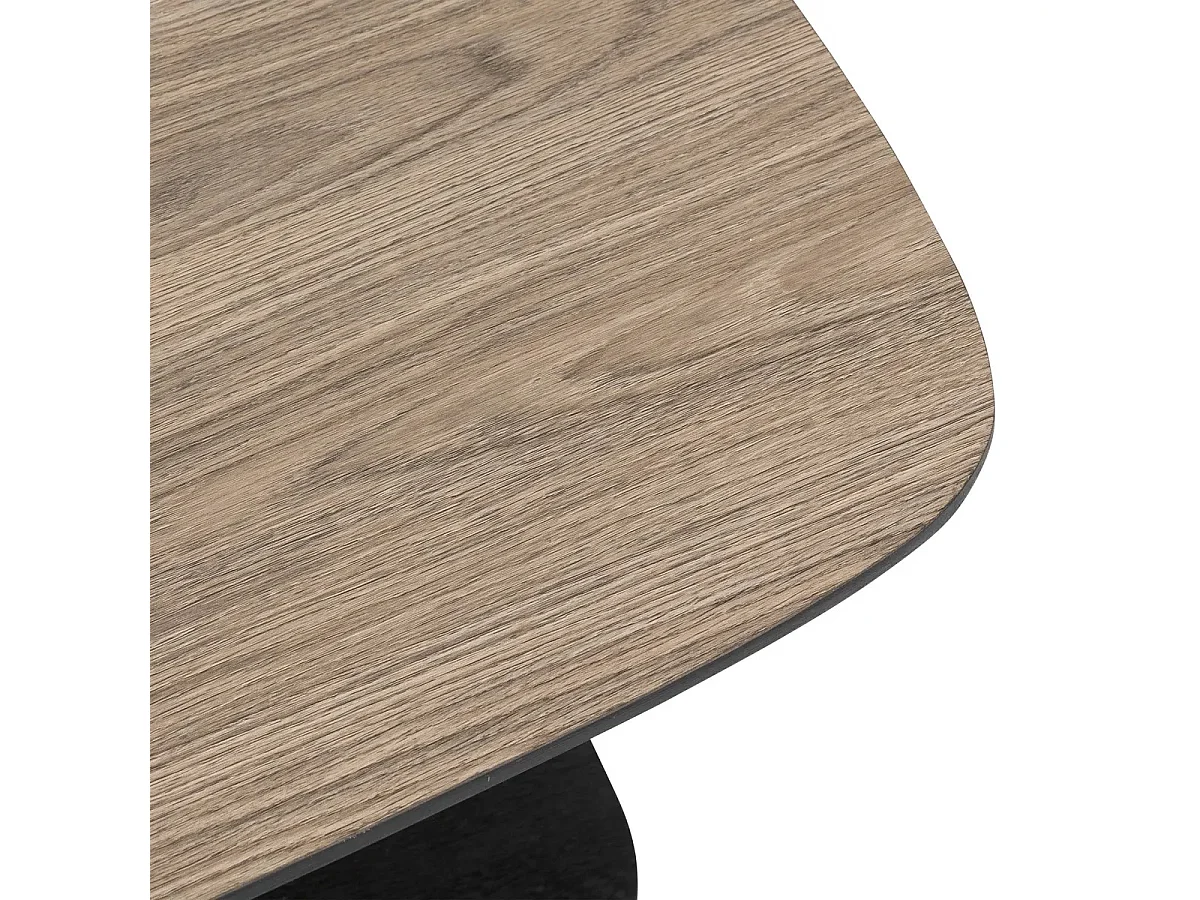 Table basse, table de salon avec 1 étagère en bois coloris noir, naturel -  Longueur 75 x Profondeur 75 x Hauteur 38 cm