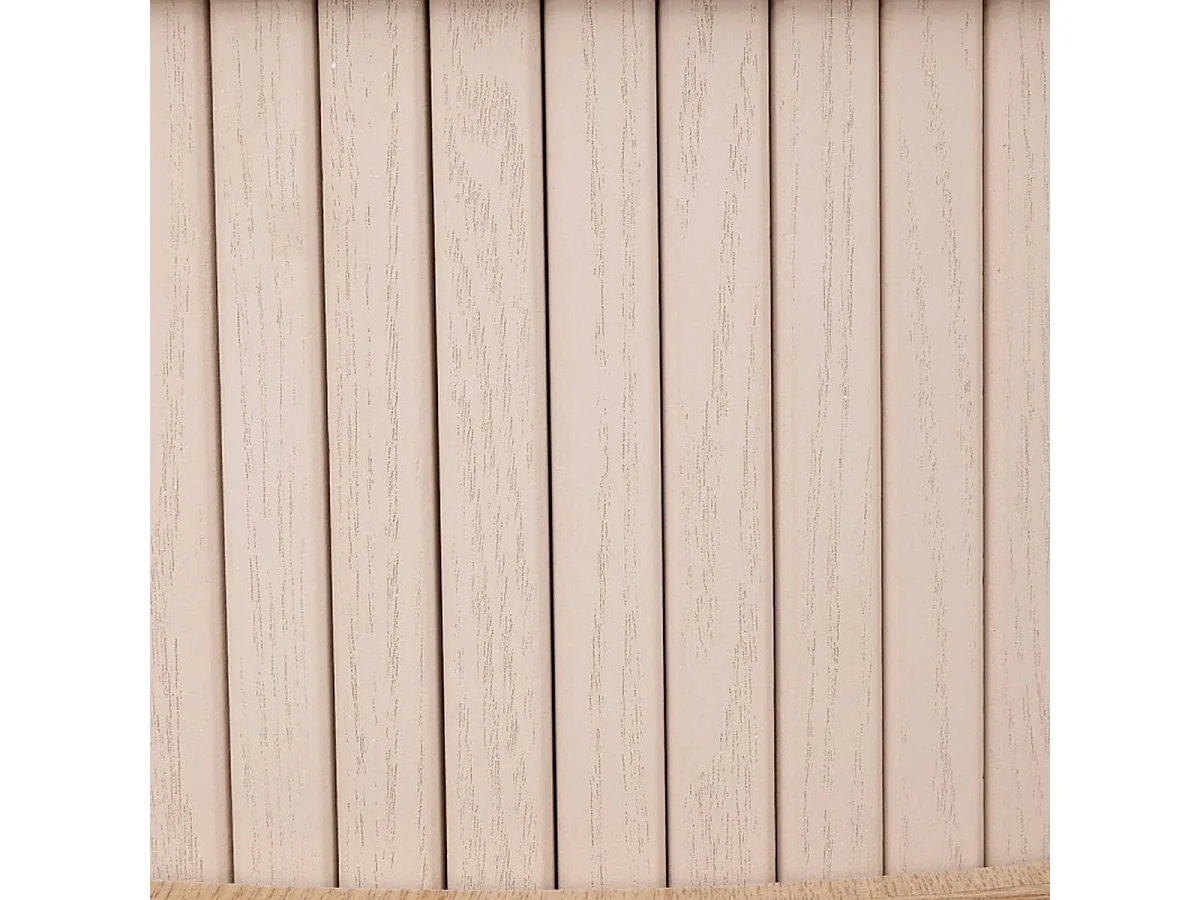 Table basse, table de salon avec 2 portes en bois coloris beige - diamètre 60 x Hauteur 40,7 cm