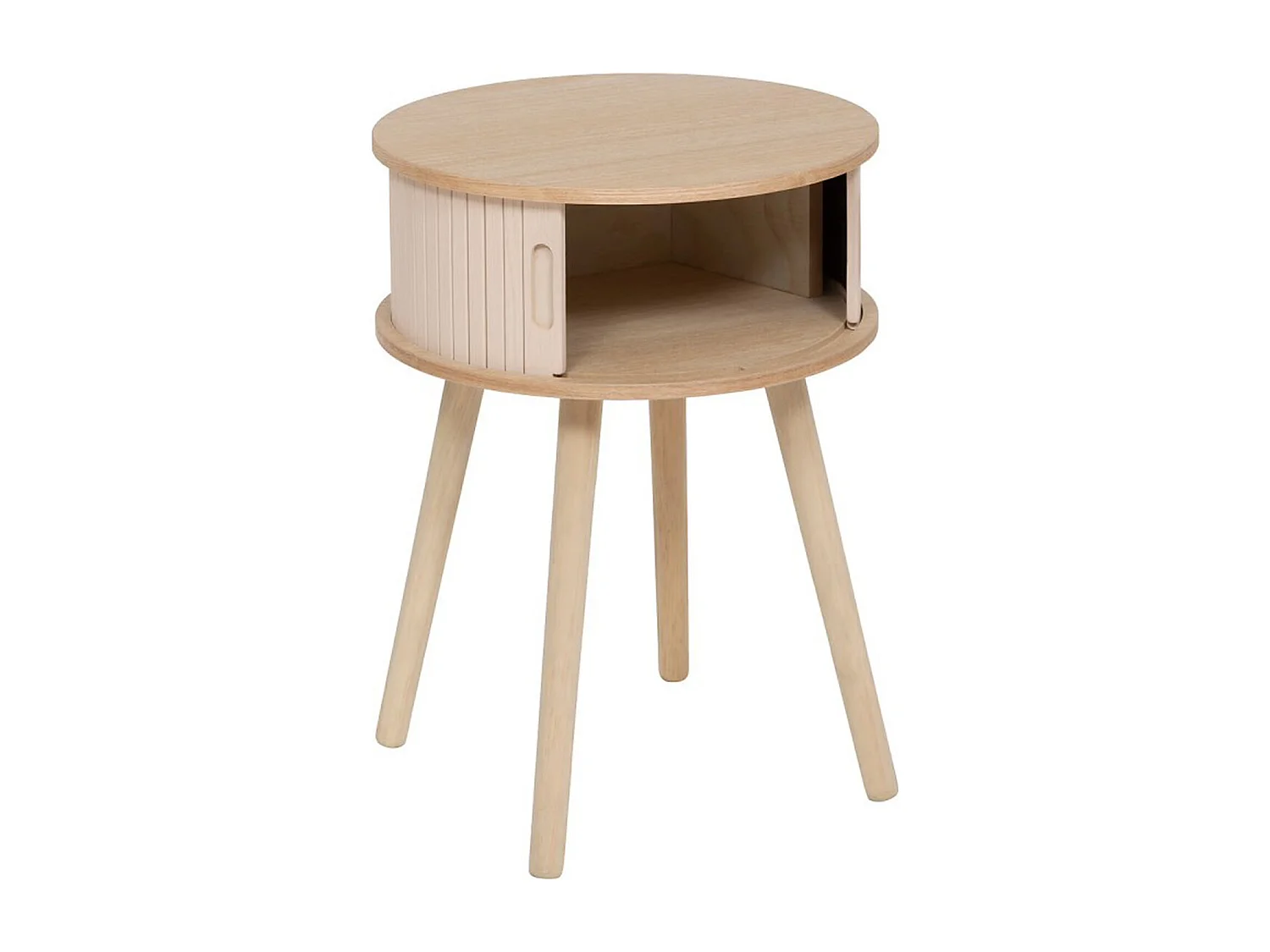Table de chevet, table de nuit en bois coloris Beige - diamètre 40 x Hauteur 54 cm