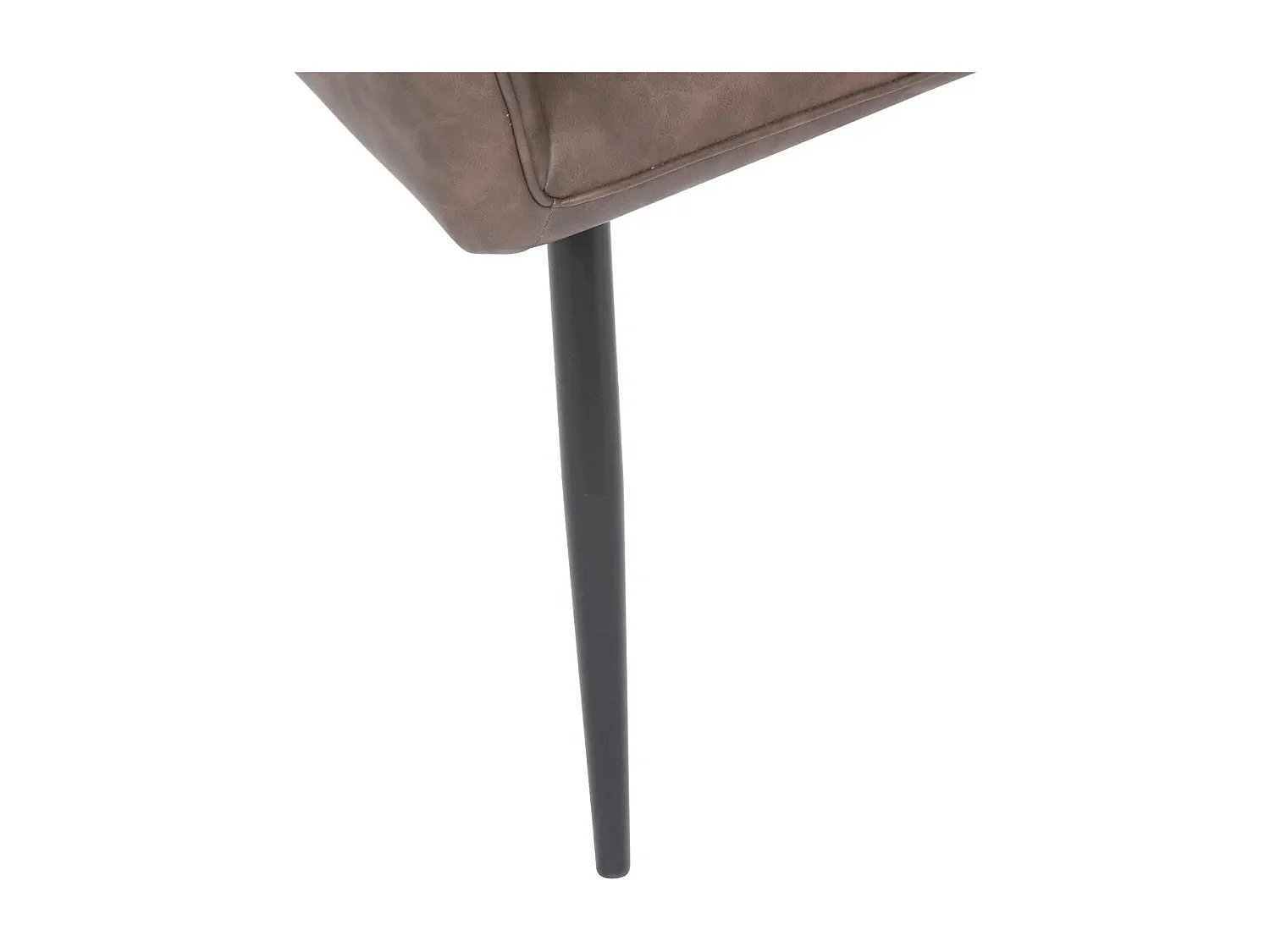 Lot de 2 fauteuils en PU coloris marron et fer coloris noir - Longueur 57 x Profondeur 61,5 x Hauteur 83 cm