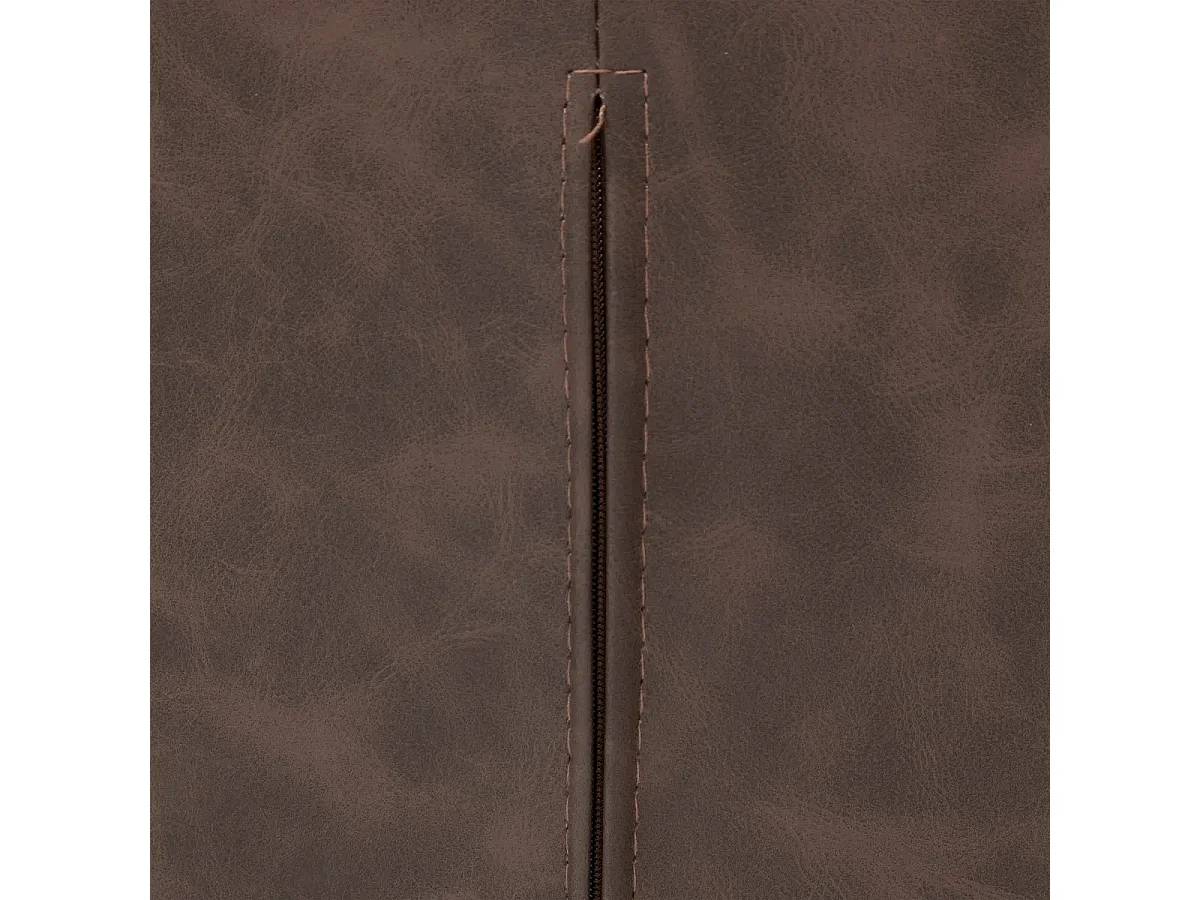 Lot de 2 fauteuils en PU coloris marron et fer coloris noir - Longueur 57 x Profondeur 61,5 x Hauteur 83 cm