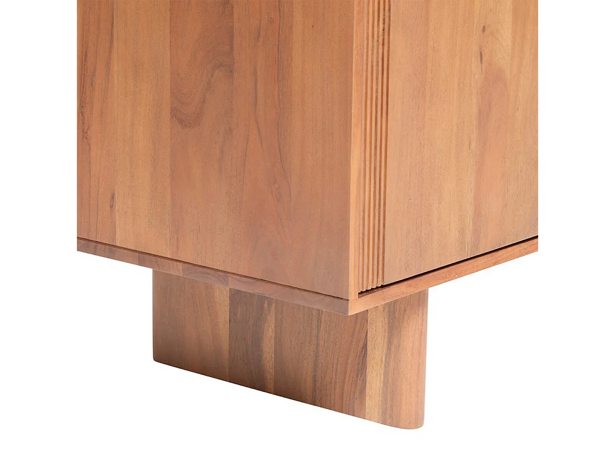 Buffet, meuble de rangement avec 3 Portes en bois coloris Marron -  Longueur 150 x Profondeur 45 x Hauteur 90,5 cm