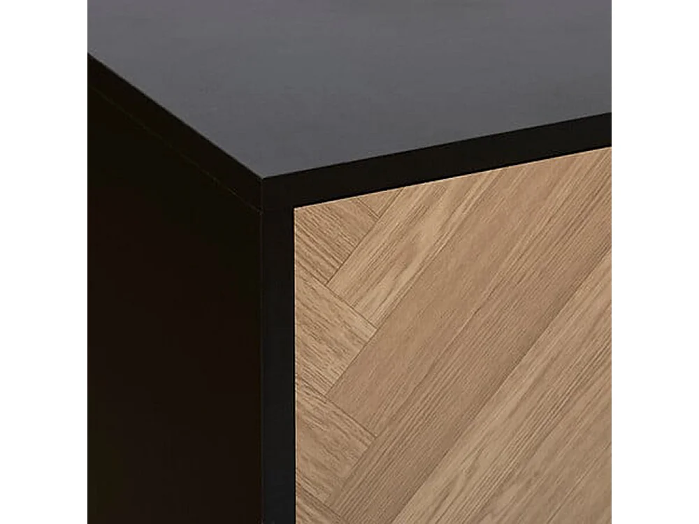 Buffet, meuble de rangement avec 2 portes et 3 tiroirs en bois coloris Marron