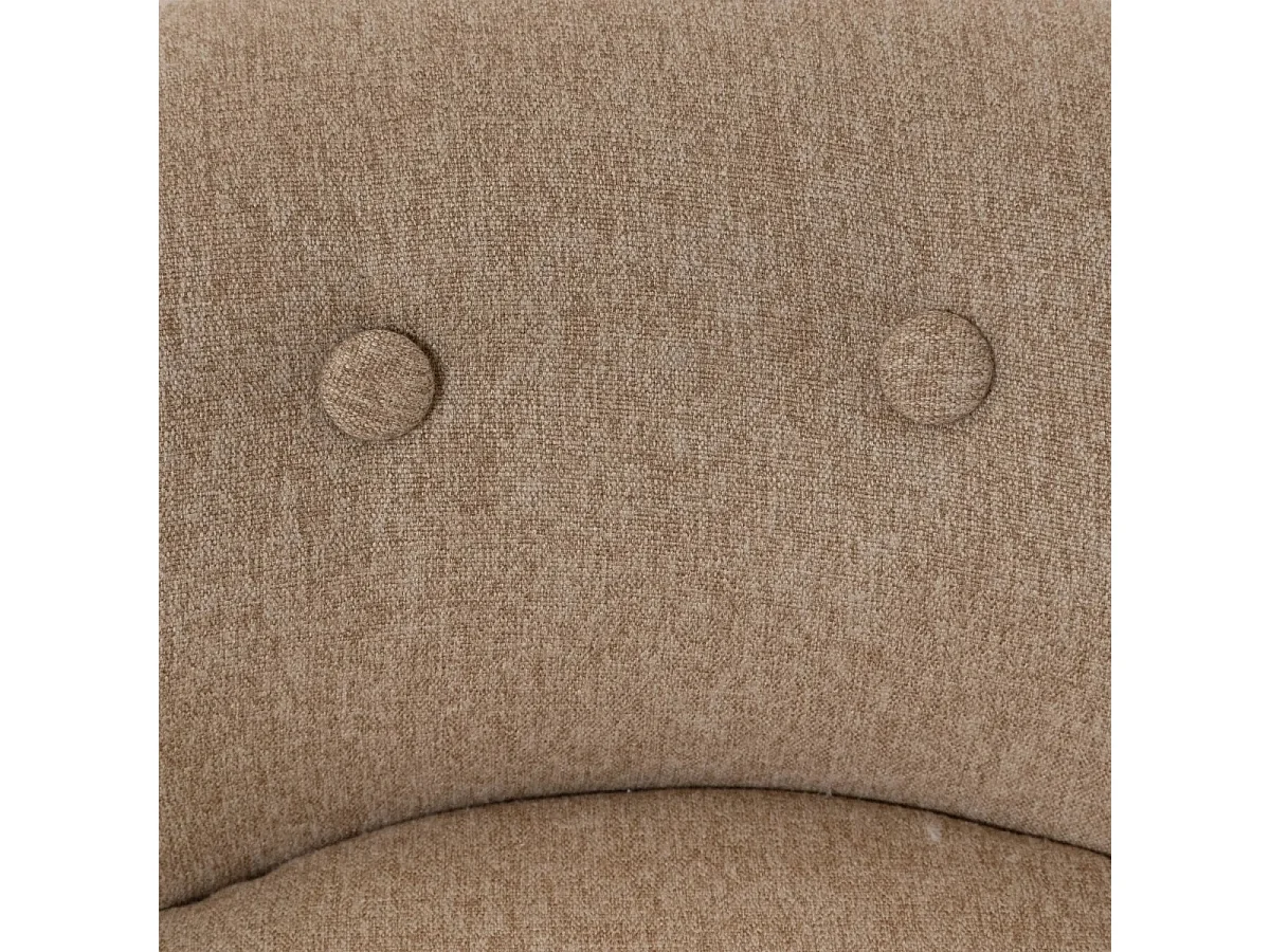 Lot de 2 tabourets en velours coloris beige et pieds en bois naturel - Longueur 46 x Profondeur 49 x Hauteur 58 cm