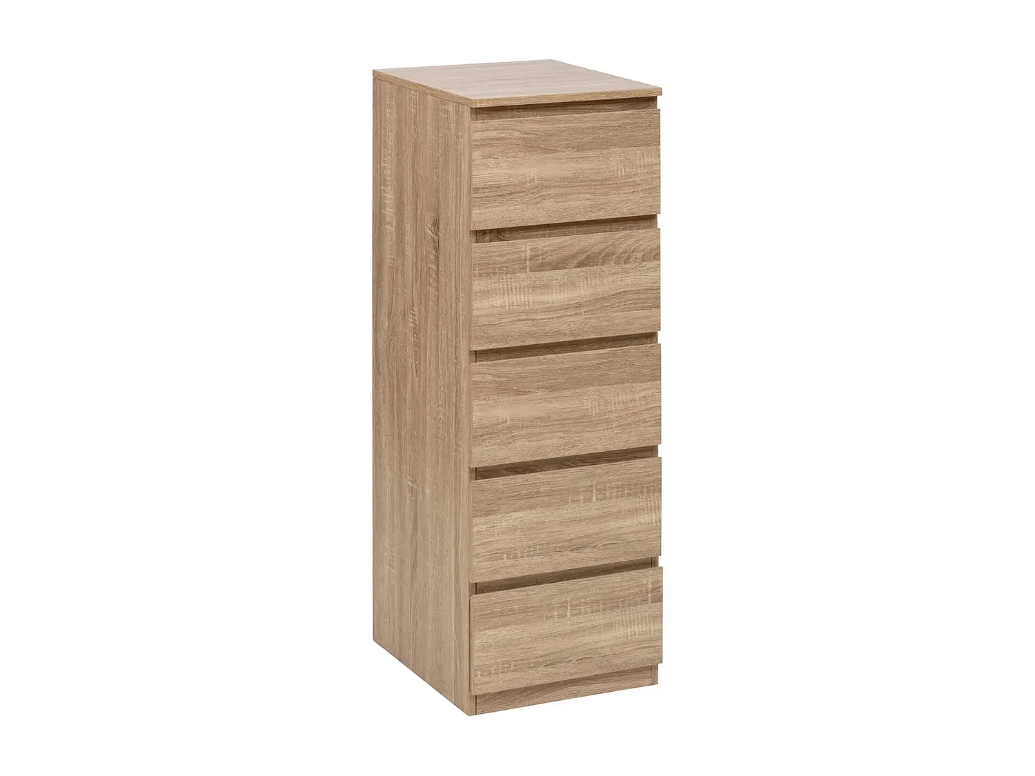 Chiffonner, meuble de rangement avec 5 tiroirs en bois coloris beige - Longueur 40 x Profondeur 48 x Hauteur 118 cm