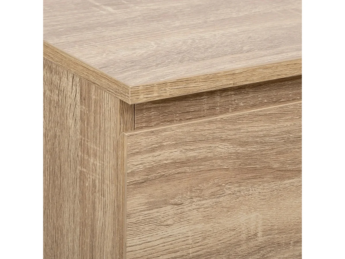 Chiffonner, meuble de rangement avec 5 tiroirs en bois coloris beige - Longueur 40 x Profondeur 48 x Hauteur 118 cm