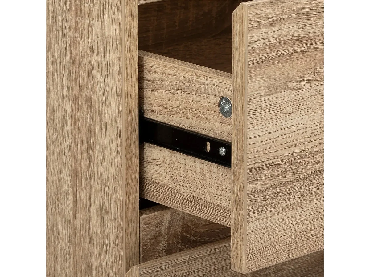 Chiffonner, meuble de rangement avec 5 tiroirs en bois coloris beige - Longueur 40 x Profondeur 48 x Hauteur 118 cm