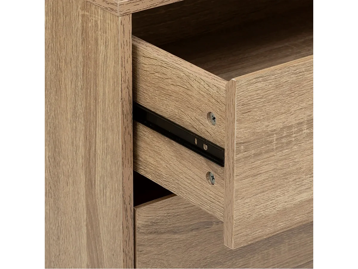 Dressing penderie avec 3 tiroirs en bois coloris naturel - Longueur 80 x Profondeur 48 x Hauteur 180 cm