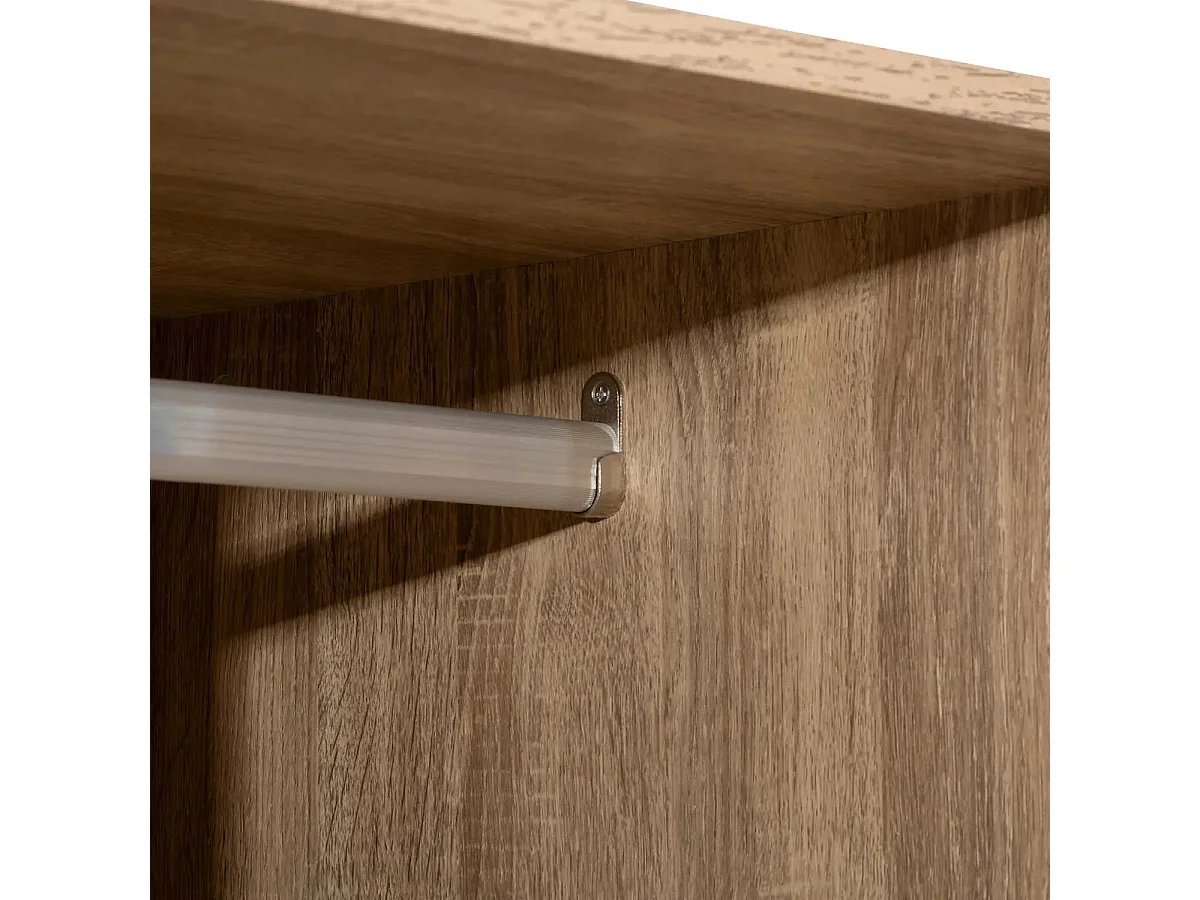 Dressing penderie avec 3 tiroirs en bois coloris naturel - Longueur 80 x Profondeur 48 x Hauteur 180 cm